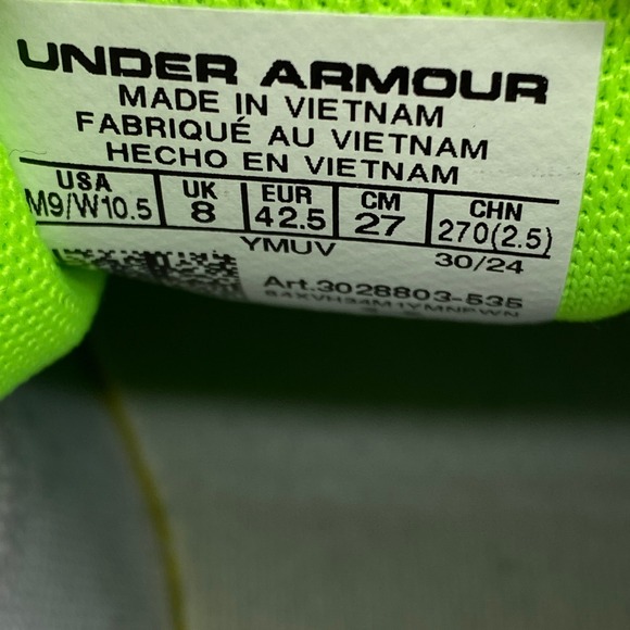 Under Armour Curry Flow 1 LTB Basketball Shoes Purple Lime‎ Green Mens Size 9 main image 10